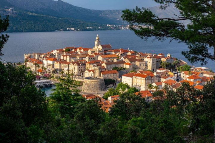 korcula aerial view croatia
