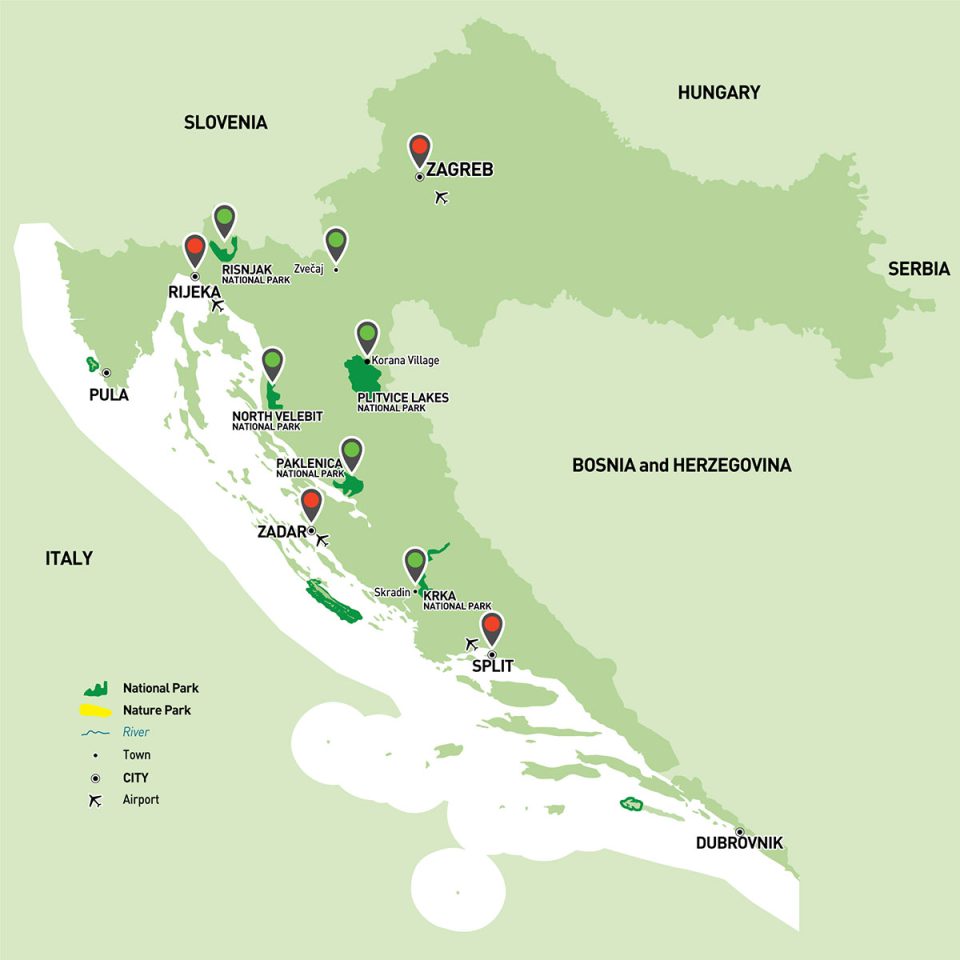 Walking Croatian National Parks Overview